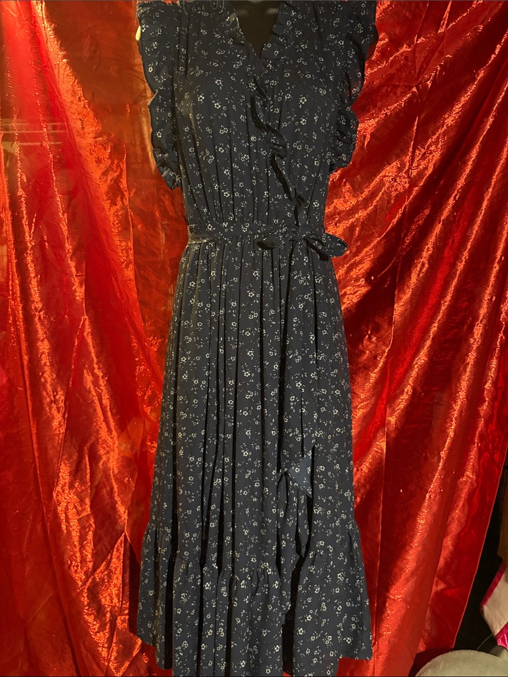 Navy kate spade Floral Midi Dress